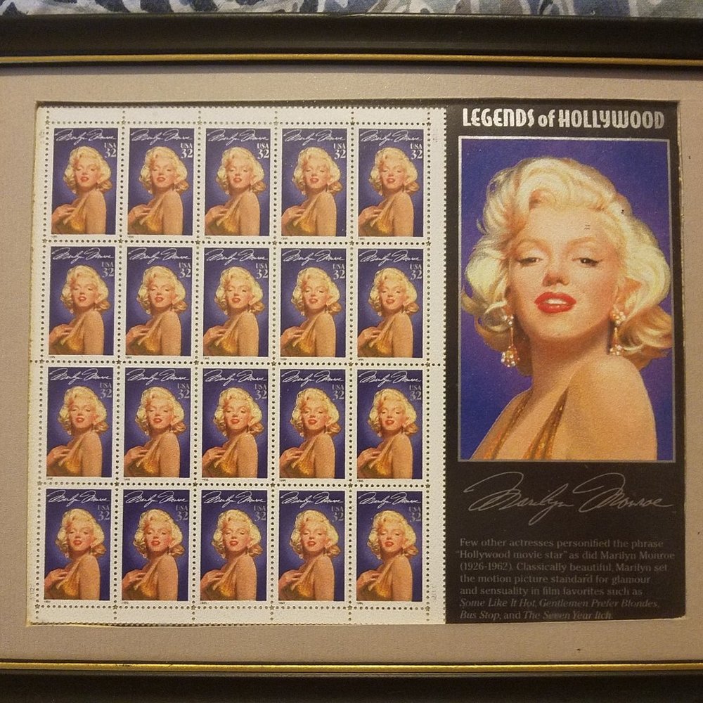 Marilyn Monroe framed stamps
